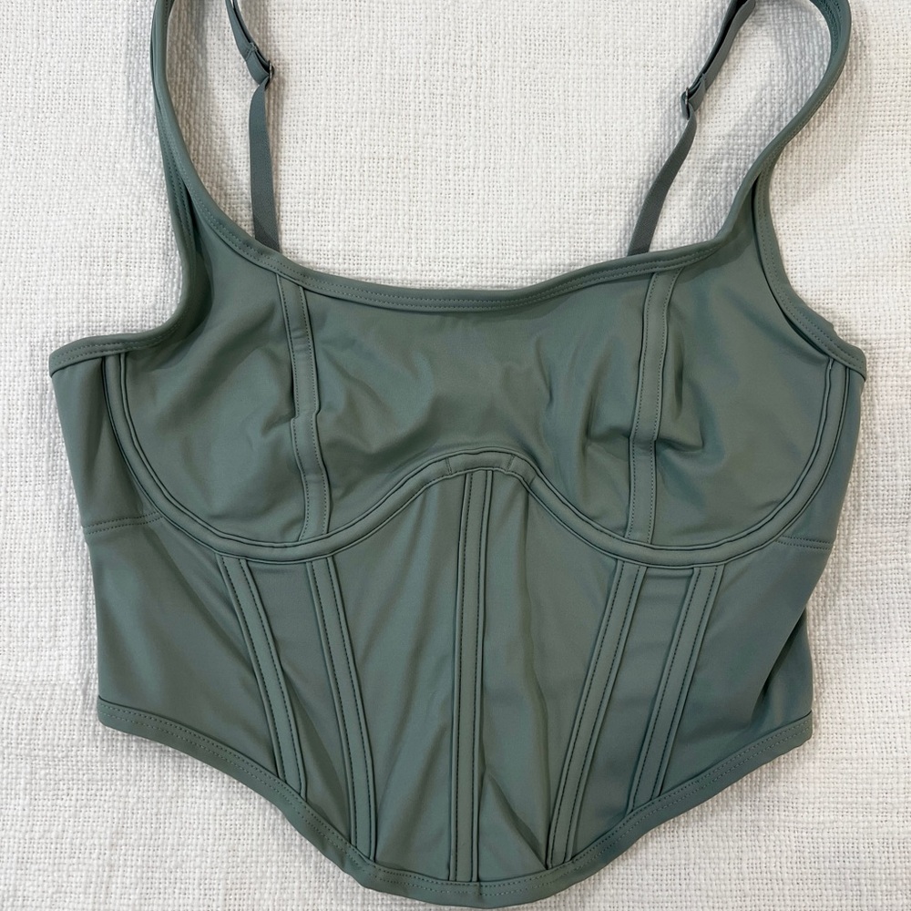 Gilly Hicks Green Corset Top